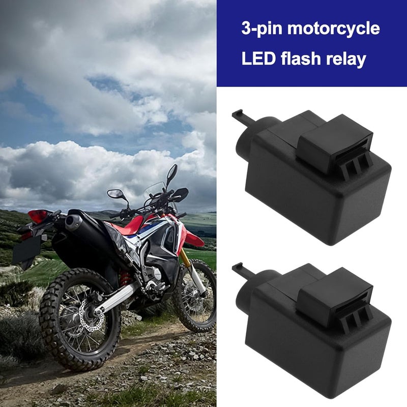 OTOTEC 2Pcs LED Indicator Flasher Relay 3 Pin Compatible with Honda CRF300L VTR1000F Fast Flash Fix 38300KK9951 Motorcycle LED Turn Signal Accessories - Image 3